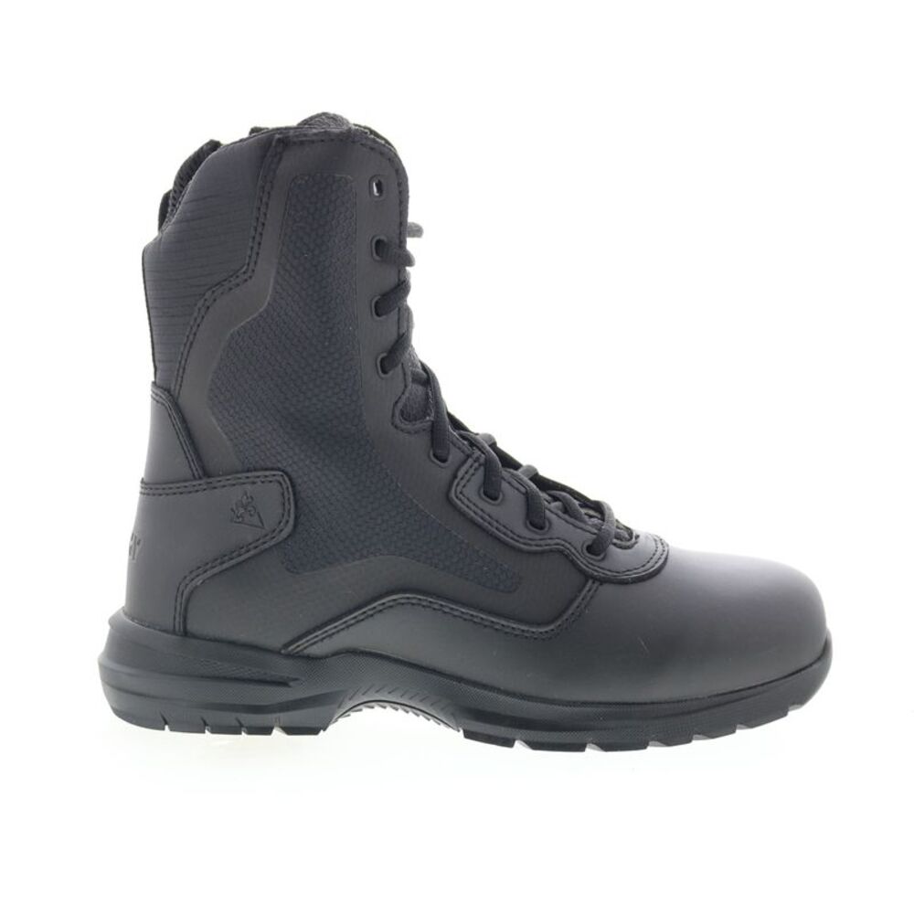 Rocky Mens Cadet 8" Side Zip Black Boots (NWT)